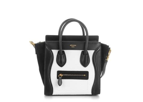 celine luggage nano black silver